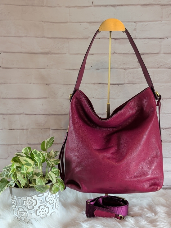 Fossil Handbags - Fossil Pebbled Leather Shoulder Bag in Berry Purple